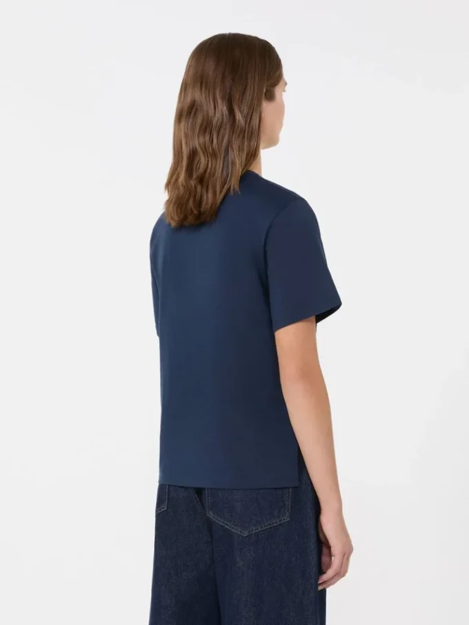 Camiseta básica de algodón, azul marino Camiseta básica de algodón, azul marino