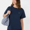 Camiseta básica de algodón, azul marino Camiseta básica de algodón, azul marino