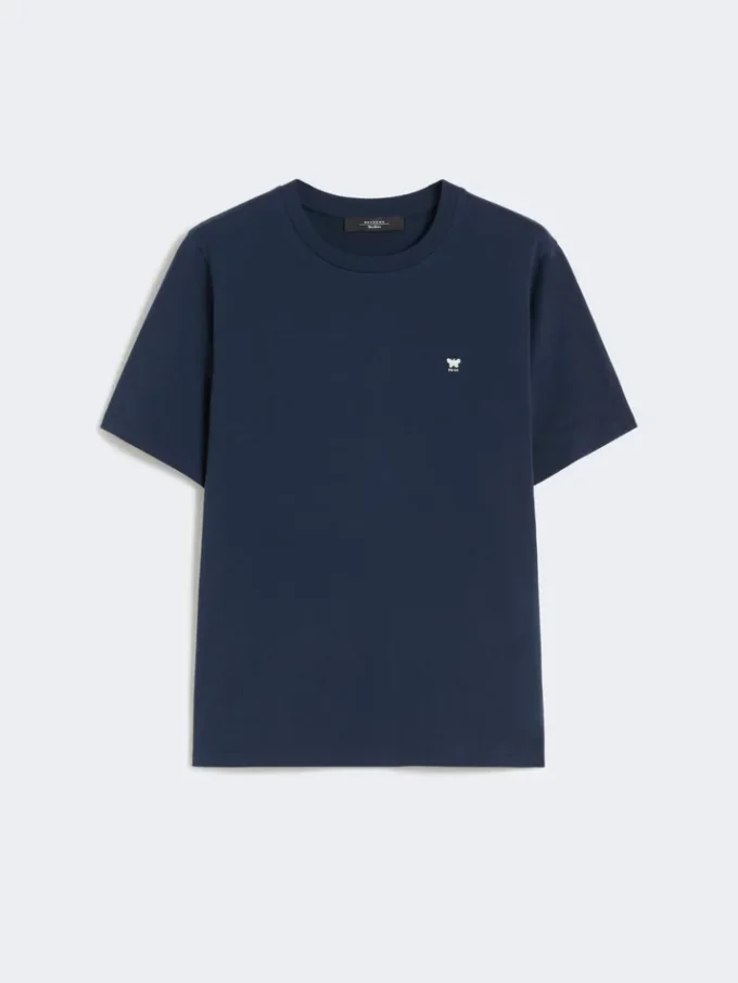 Camiseta básica de algodón, azul marino Camiseta básica de algodón, azul marino