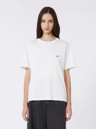 Camiseta básica de algodón, blanco óptico