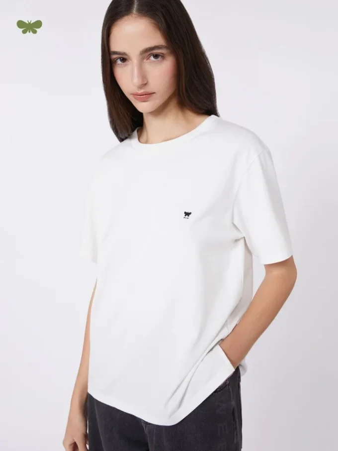 Camiseta básica de algodón, blanco óptico Camiseta básica de algodón, blanco óptico