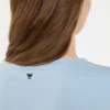 Camiseta básica de jersey de algodón, azul claro