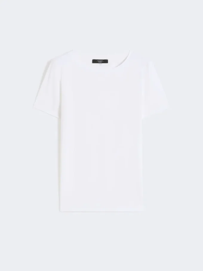 Camiseta básica de jersey de algodón, blanca Camiseta básica de jersey de algodón, blanca