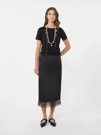 Camiseta básica de jersey de algodón, negra