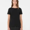 Camiseta básica de jersey de algodón, negra Camiseta básica de jersey de algodón, negra