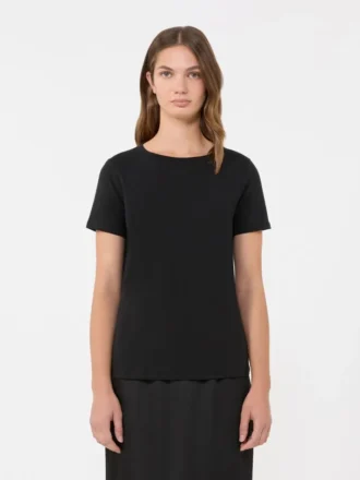 Camiseta básica de jersey de algodón, negra