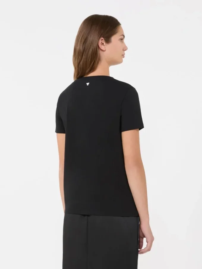 Camiseta básica de jersey de algodón, negra Camiseta básica de jersey de algodón, negra