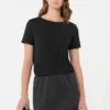 Camiseta básica de jersey de algodón, negra Camiseta básica de jersey de algodón, negra