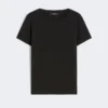 Camiseta básica de jersey de algodón, negra Camiseta básica de jersey de algodón, negra