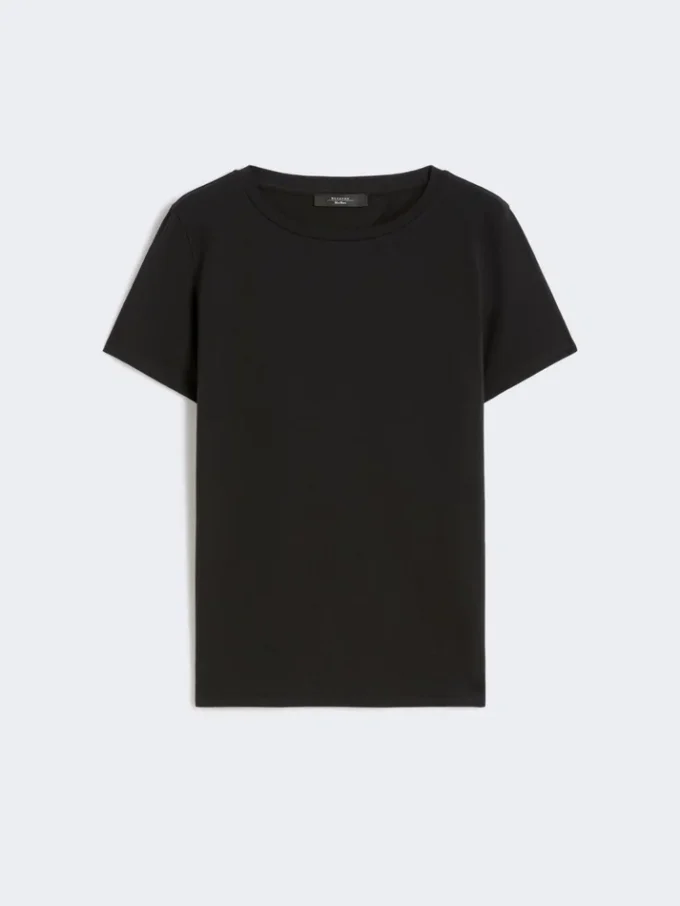 Camiseta básica de jersey de algodón, negra Camiseta básica de jersey de algodón, negra