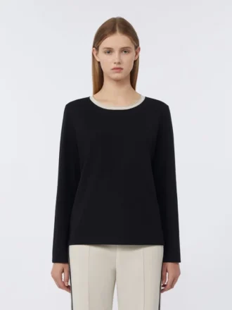 Camiseta básica de jersey, negra