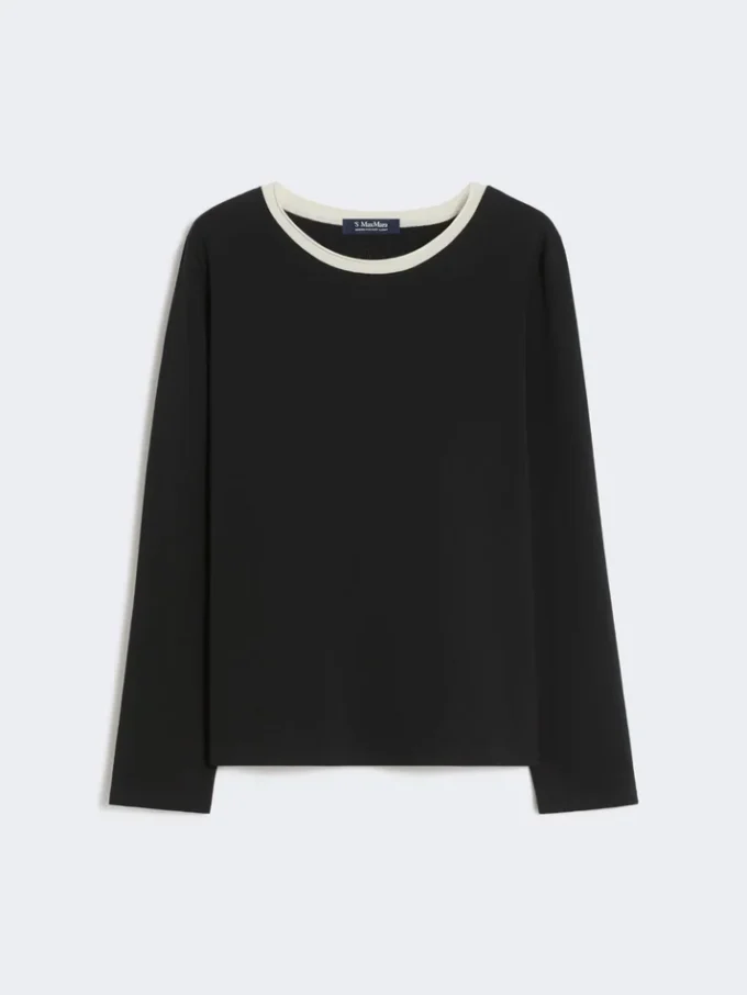 Camiseta básica de jersey, negra