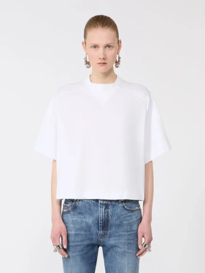 Camiseta de algodón, blanco óptico