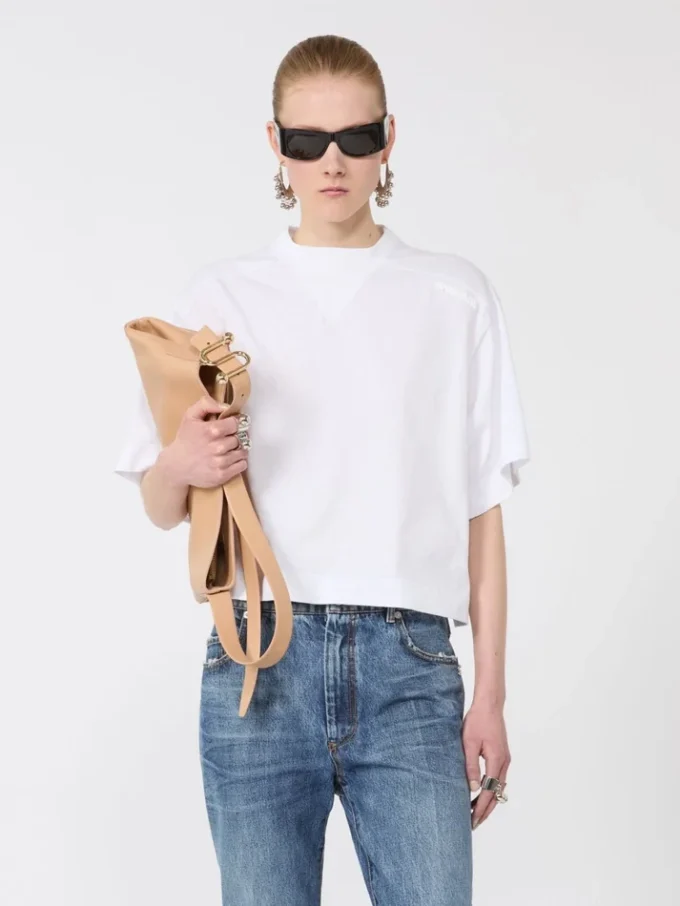 Camiseta de algodón, blanco óptico