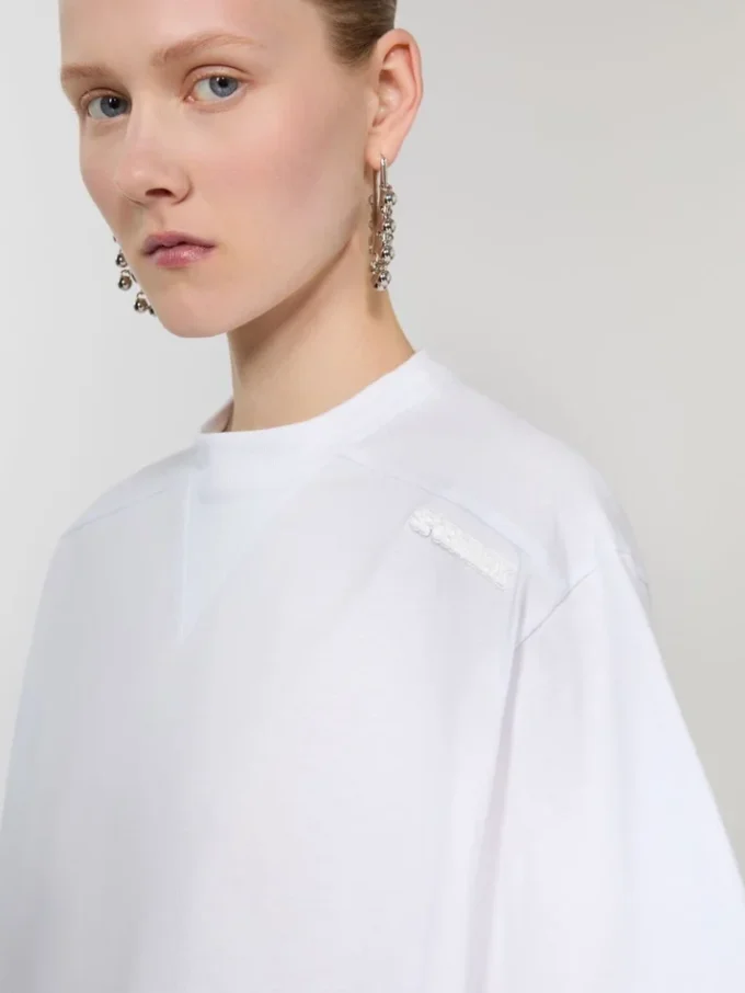 Camiseta de algodón, blanco óptico