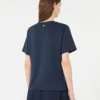 Camiseta de algodón con estampado gráfico, azul marino