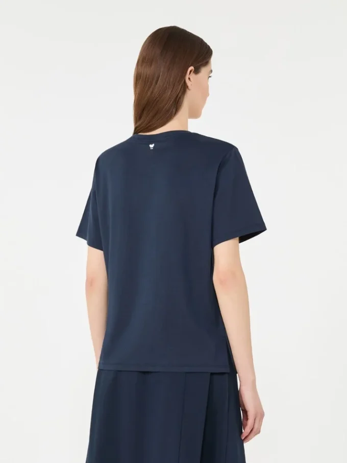 Camiseta de algodón con estampado gráfico, azul marino