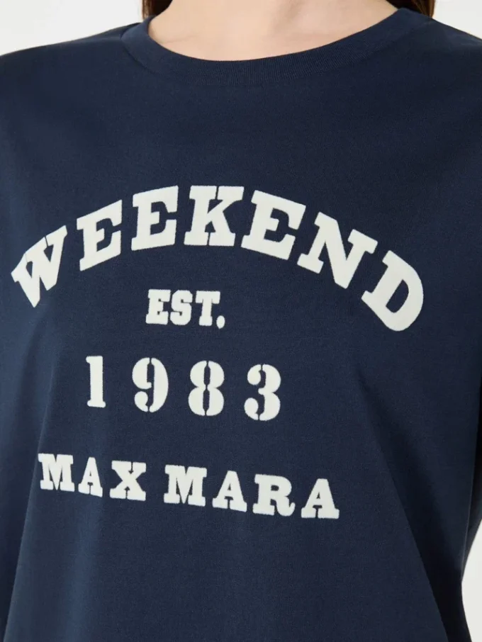 Camiseta de algodón con estampado gráfico, azul marino