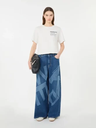 Camiseta de algodón con estampado gráfico, blanca