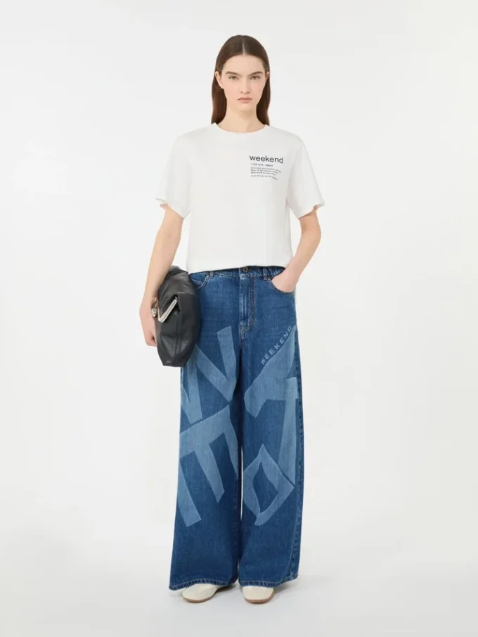 Camiseta de algodón con estampado gráfico, blanca