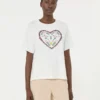 Camiseta de algodón con estampado gráfico, blanca