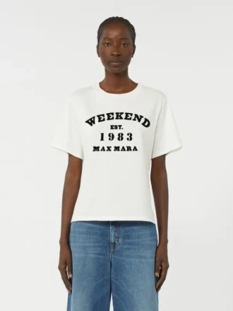 Camiseta de algodón con estampado gráfico, blanca