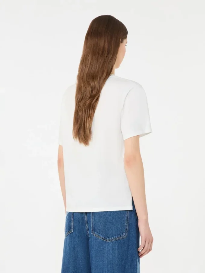Camiseta de algodón con estampado gráfico, blanca