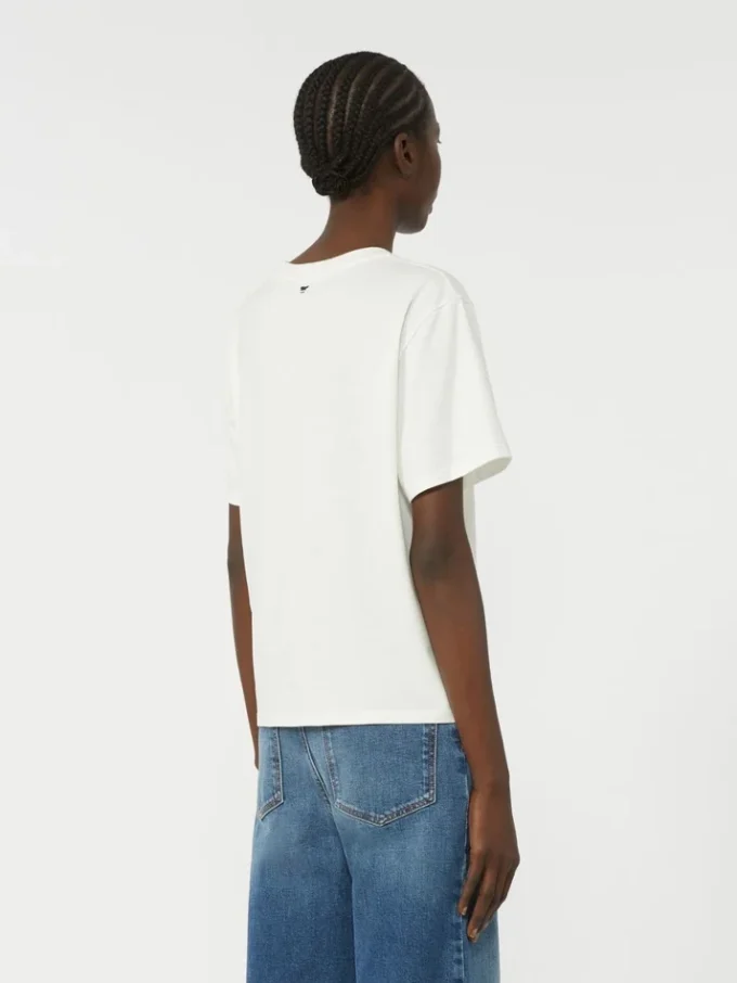 Camiseta de algodón con estampado gráfico, blanca