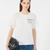 Camiseta de algodón con estampado gráfico, blanca