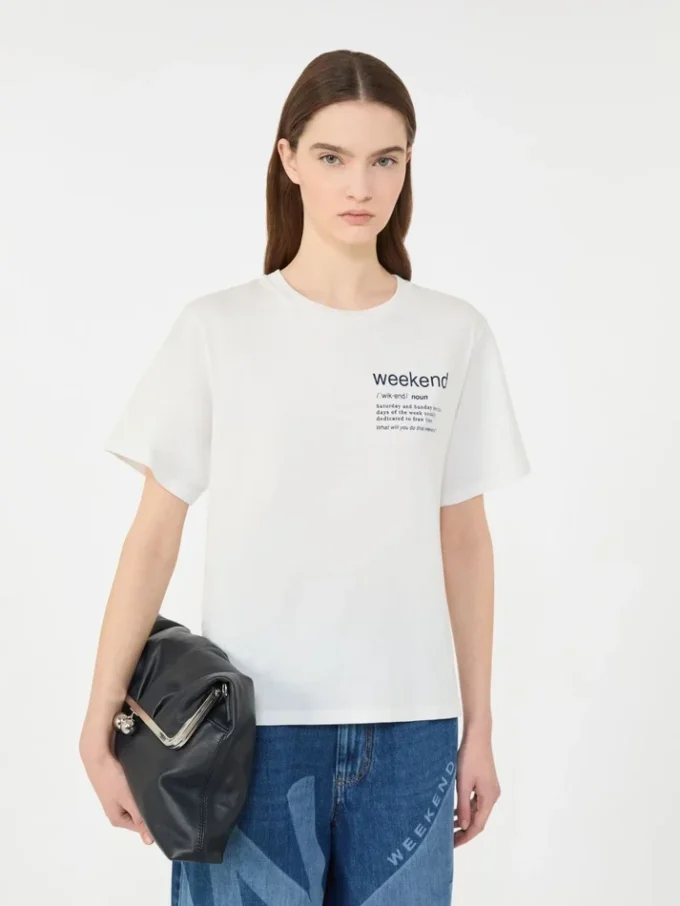 Camiseta de algodón con estampado gráfico, blanca
