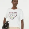 Camiseta de algodón con estampado gráfico, blanca