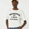 Camiseta de algodón con estampado gráfico, blanca
