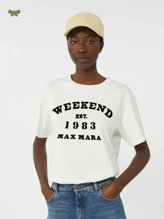 Camiseta de algodón con estampado gráfico, blanca