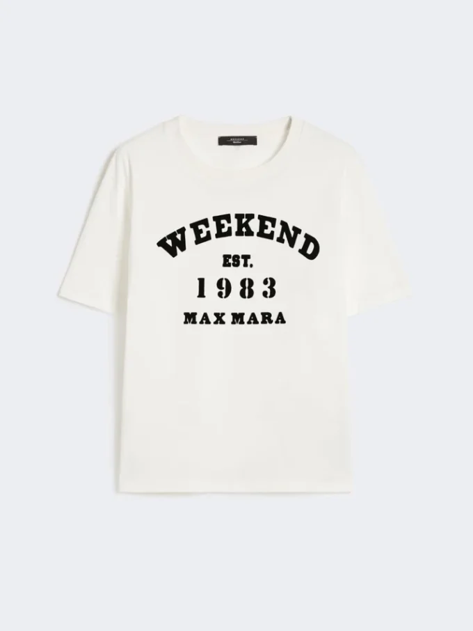 Camiseta de algodón con estampado gráfico, blanca