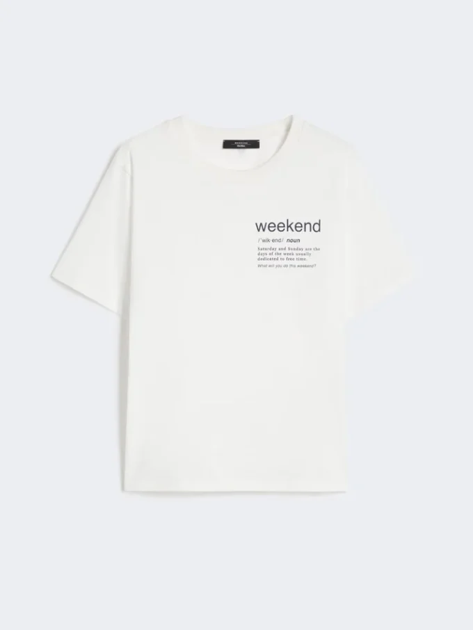 Camiseta de algodón con estampado gráfico, blanca