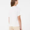 Camiseta de algodón con estampado y bordados, blanca