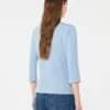 Camiseta de algodón elástico, azul claro