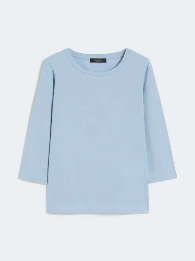 Camiseta de algodón elástico, azul claro