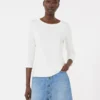 Camiseta de algodón elástico, blanca