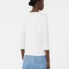 Camiseta de algodón elástico, blanca