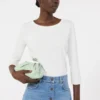 Camiseta de algodón elástico, blanca
