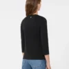 Camiseta de algodón elástico, negra
