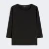 Camiseta de algodón elástico, negra