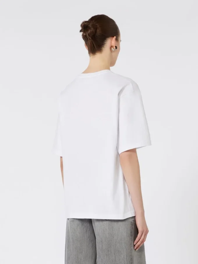 Camiseta de algodón estampada, blanco óptico