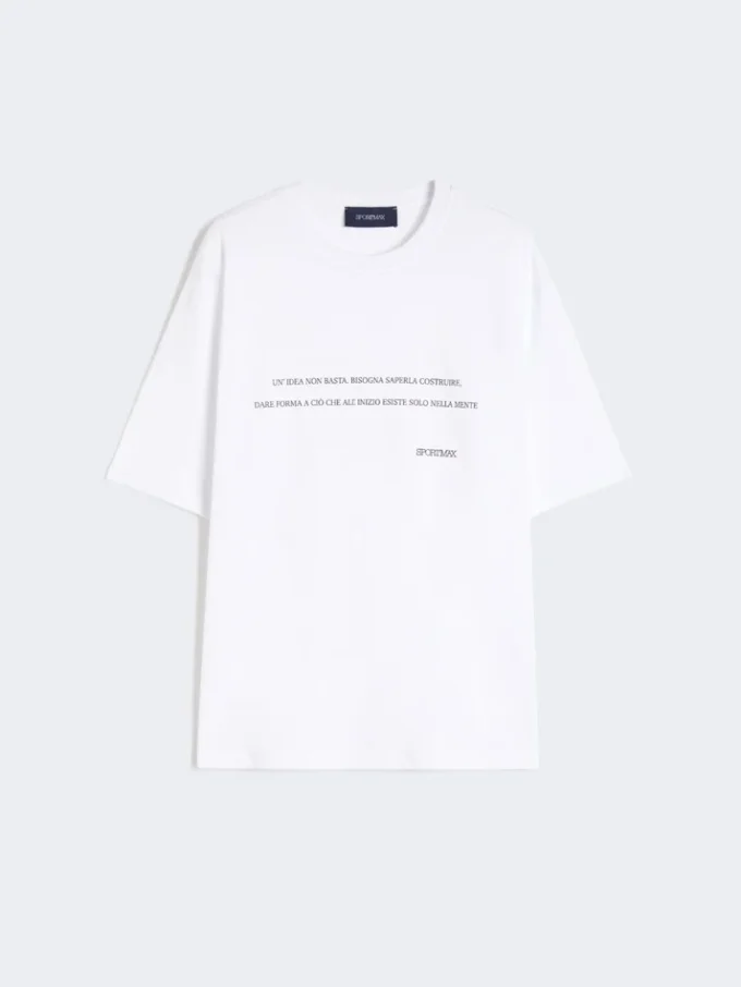 Camiseta de algodón estampada, blanco óptico