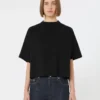 Camiseta de algodón, negra