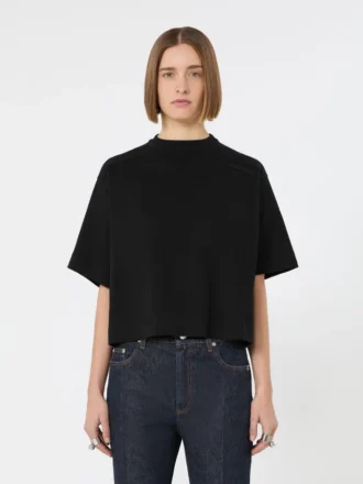 Camiseta de algodón, negra