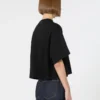 Camiseta de algodón, negra