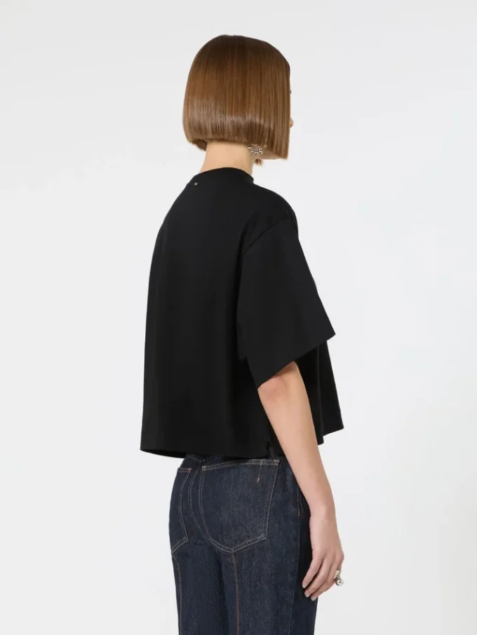 Camiseta de algodón, negra
