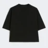 Camiseta de algodón, negra